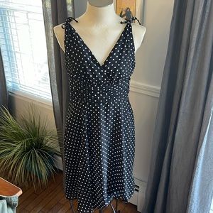 George Women’s Black & White Polka Dot Tank Dress, Zipper Back Size 6